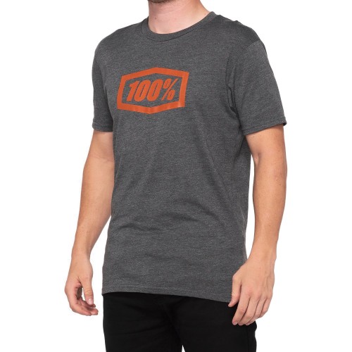 100% - SHIRT - ESSENTIAL T-SHIRT CHARCOAL HEATHER BRONZE