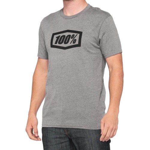 100% - SHIRT - ESSENTIAL TSHIRT GUNMETAL HEATHER