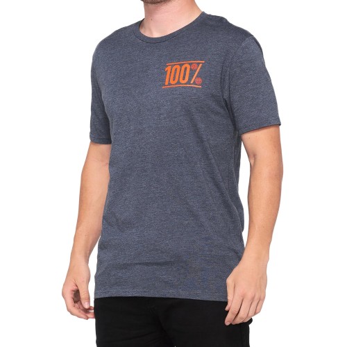 100% - SHIRT - GLOBAL T-SHIRT NAVY HEATHER
