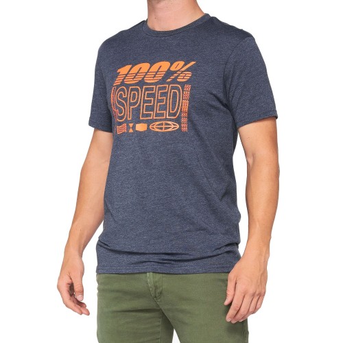 100% - SHIRT - TRADEMARK T-SHIRT NAVY HEATHER