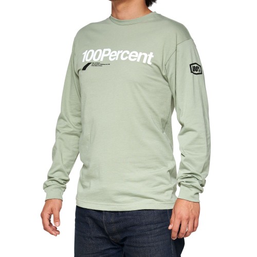 100% - SHIRT - BILTO LONG SLEEVE TSHIRT SLATE GREEN