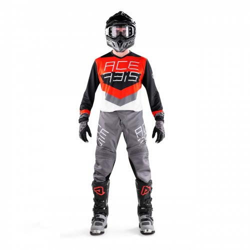 ACERBIS - MX TRACK JERSEY SET - DARK GREY PANT BLACK/RED JERSEY