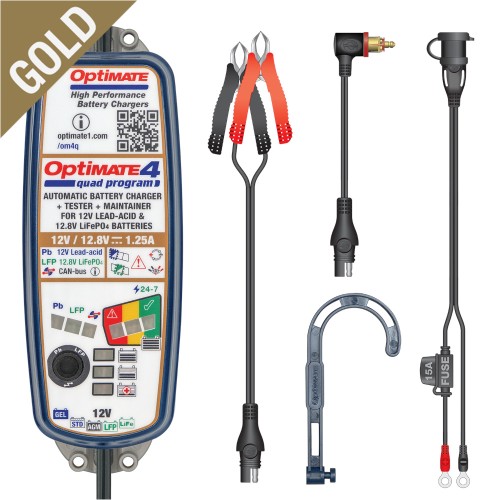 TECMATE - OPTIMATE 4 QUAD PROGRAM PREMIUM EDITION BATTERY CHARGER